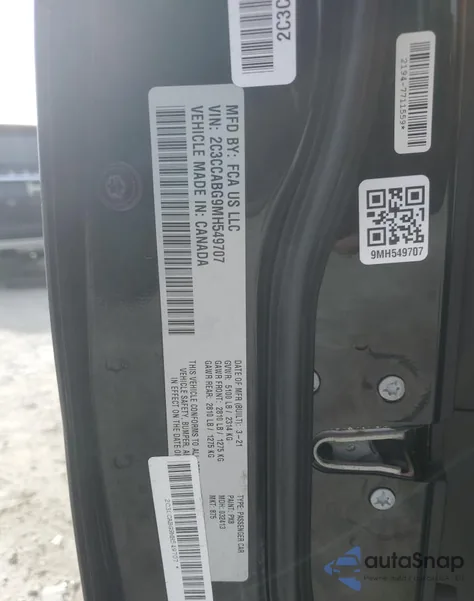 2021 Chrysler 300 300S from USA, damaged, VIN 2C3CCABG9MH549707